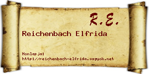 Reichenbach Elfrida névjegykártya